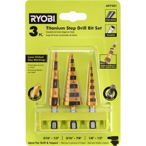 3 PC. TITANIUM STEP DRILL BIT SET
